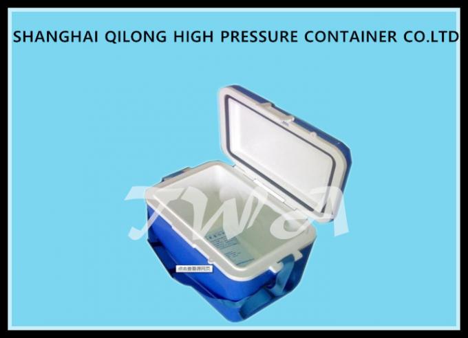 Cima bianca e bene durevole blu della scatola del dispositivo di raffreddamento del ghiaccio, scatola di plastica del dispositivo di raffreddamento di forte capacità portante